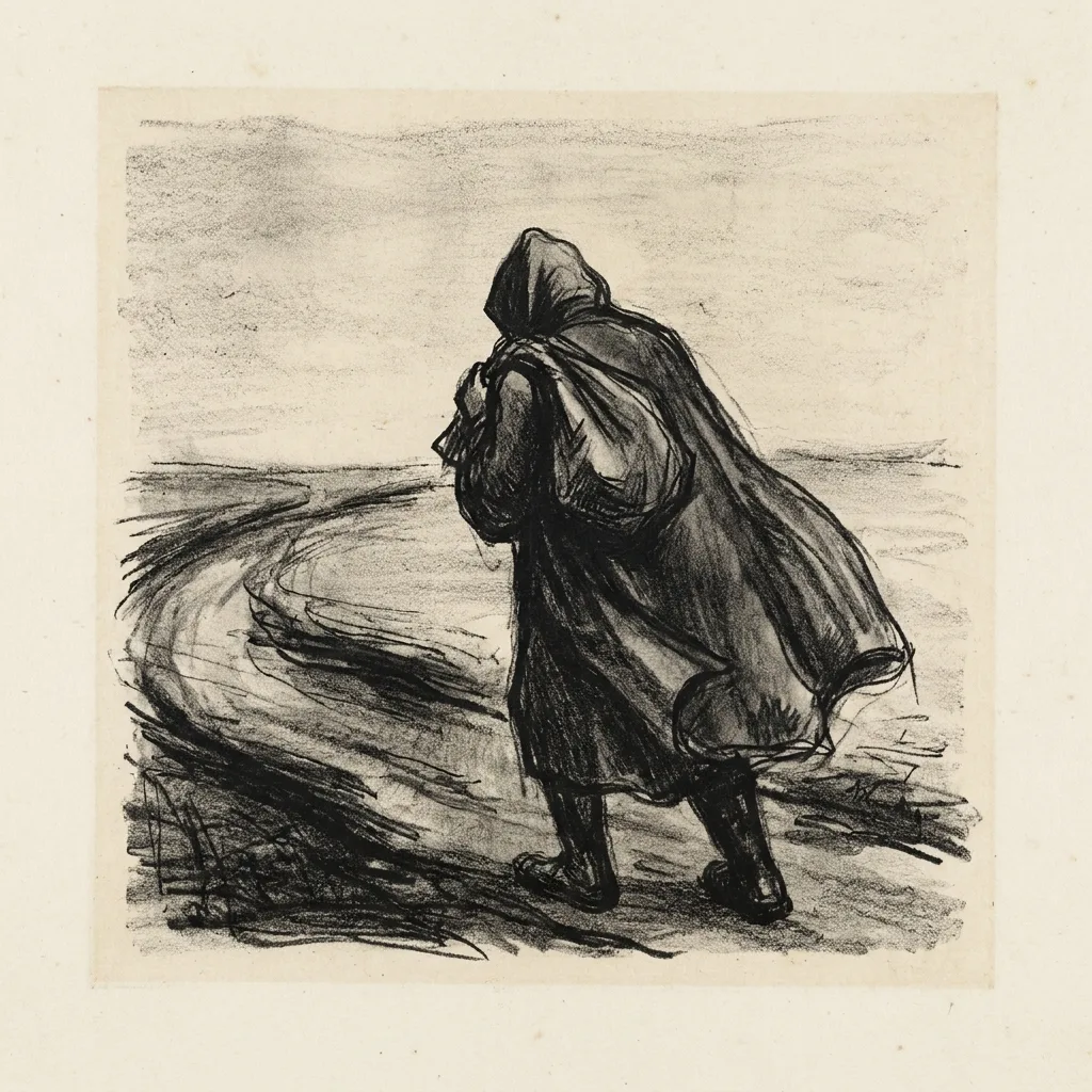 Solitary Figure Walking