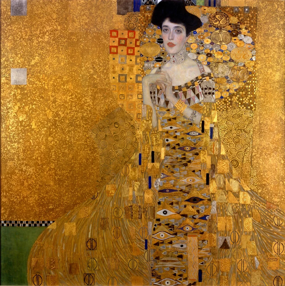 Gustav Klimt, “Portrait of Adele Bloch-Bauer I” (1907), Neue Galerie, New York. Public domain, via Wikimedia Commons.